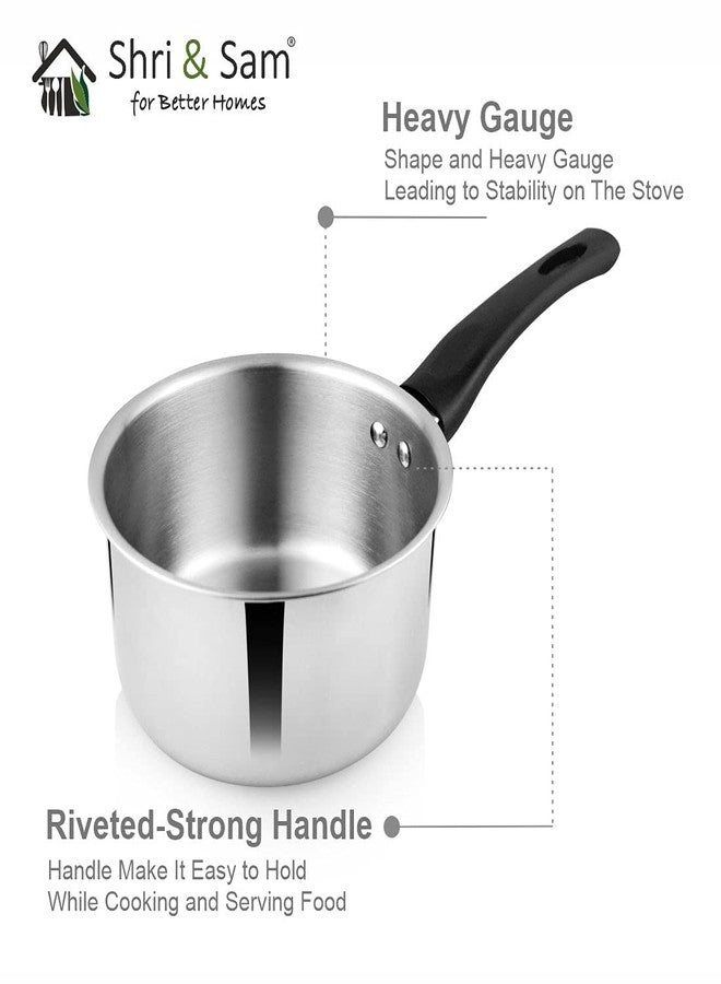 Shri & Sam Stainless Steel Heavy Weight Plain Sauce Pan (16 cm, 1.9 L) - Image 3